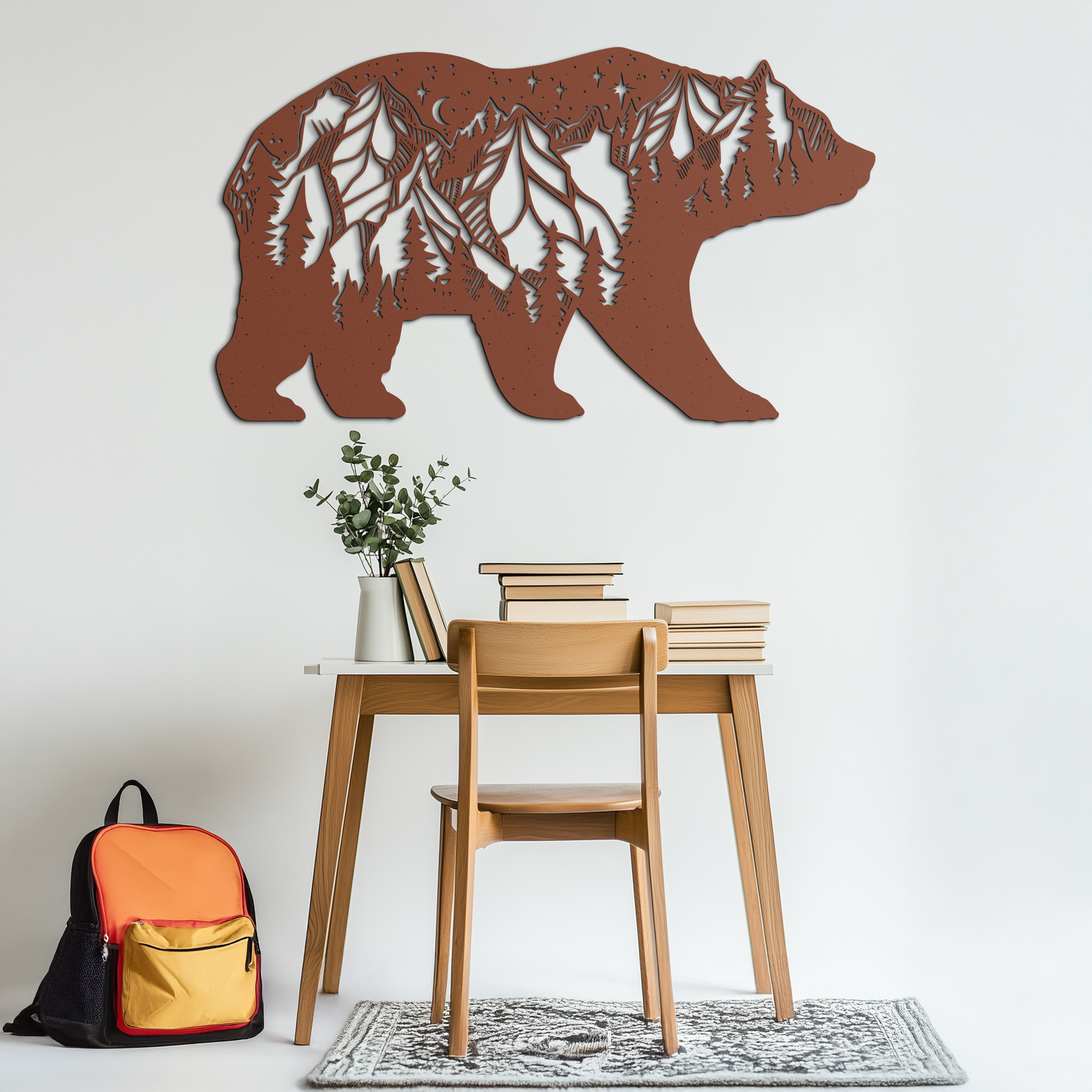 Mountain Bear Metal Wall Art - Nature-Inspired Wildlife Decor - KAF094