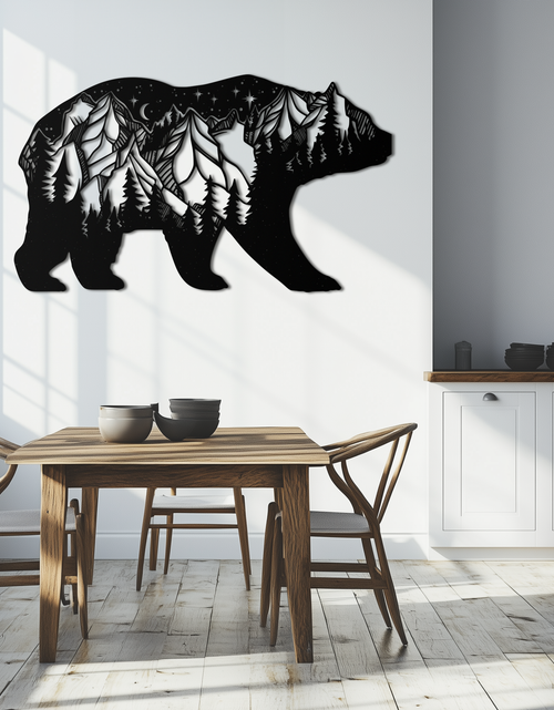 Load image into Gallery viewer, Mountain Bear Metal Wall Art - Nature-Inspired Wildlife Decor - KAF094