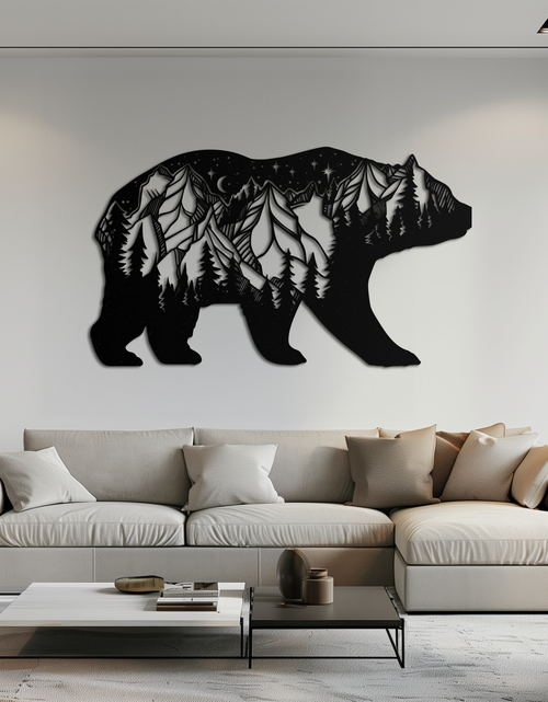 Load image into Gallery viewer, Mountain Bear Metal Wall Art - Nature-Inspired Wildlife Decor - KAF094