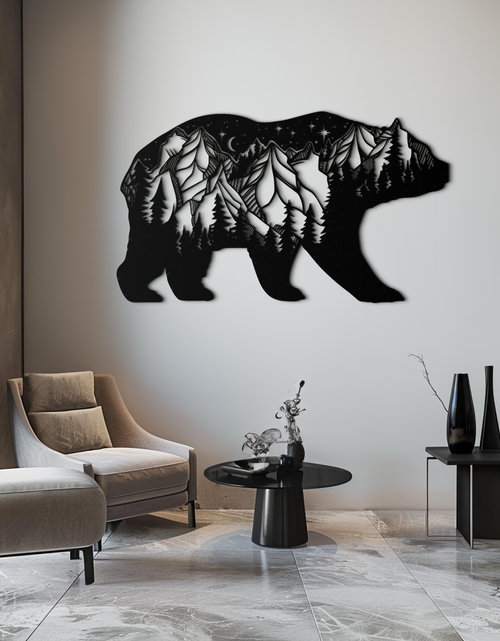 Load image into Gallery viewer, Mountain Bear Metal Wall Art - Nature-Inspired Wildlife Decor - KAF094