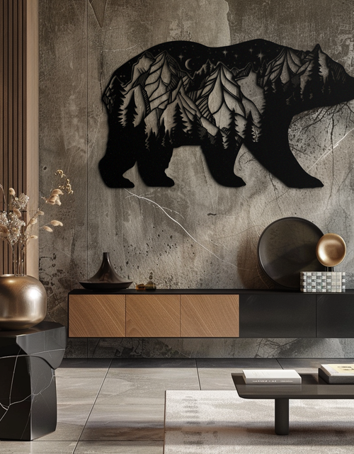 Load image into Gallery viewer, Mountain Bear Metal Wall Art - Nature-Inspired Wildlife Decor - KAF094