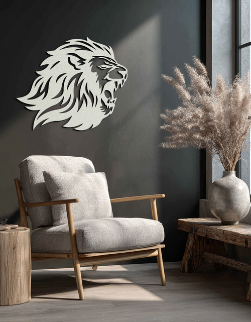 Load image into Gallery viewer, Roaring Lion Metal Wall Art - Fierce Jungle King Steel Decor - KAF095