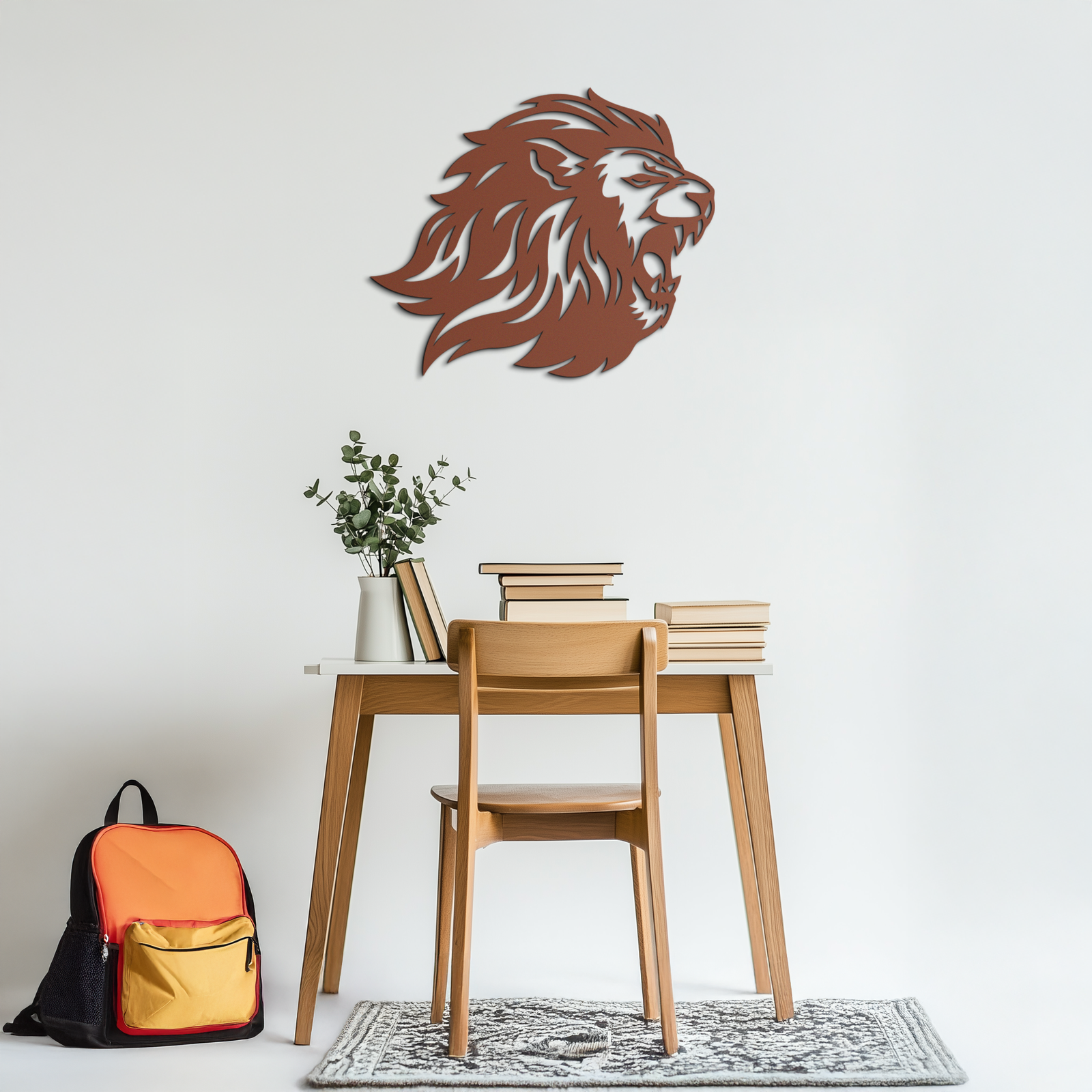 Roaring Lion Metal Wall Art - Fierce Jungle King Steel Decor - KAF095