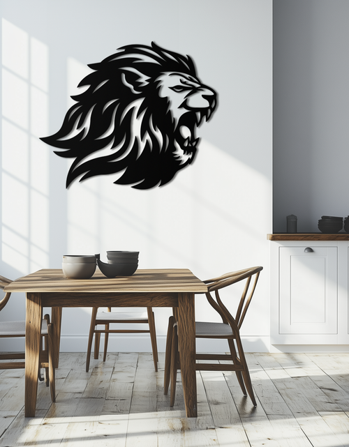 Load image into Gallery viewer, Roaring Lion Metal Wall Art - Fierce Jungle King Steel Decor - KAF095