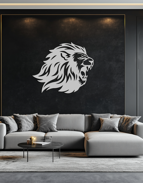 Load image into Gallery viewer, Roaring Lion Metal Wall Art - Fierce Jungle King Steel Decor - KAF095