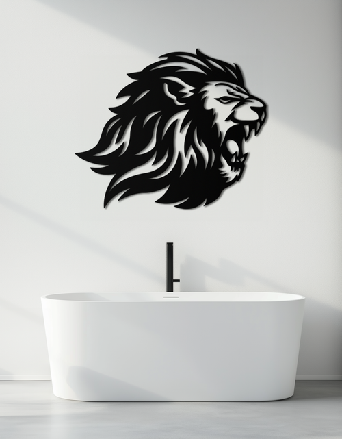 Load image into Gallery viewer, Roaring Lion Metal Wall Art - Fierce Jungle King Steel Decor - KAF095