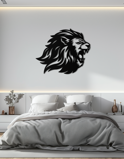 Load image into Gallery viewer, Roaring Lion Metal Wall Art - Fierce Jungle King Steel Decor - KAF095