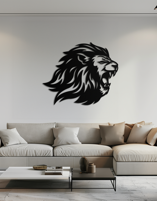 Load image into Gallery viewer, Roaring Lion Metal Wall Art - Fierce Jungle King Steel Decor - KAF095