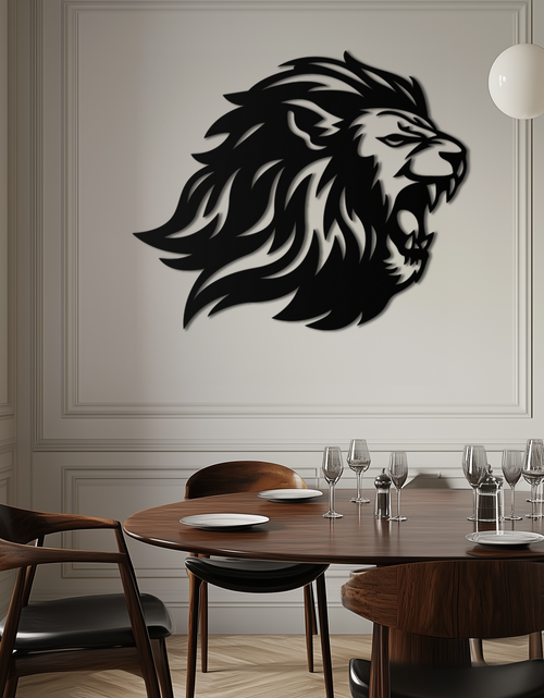 Load image into Gallery viewer, Roaring Lion Metal Wall Art - Fierce Jungle King Steel Decor - KAF095