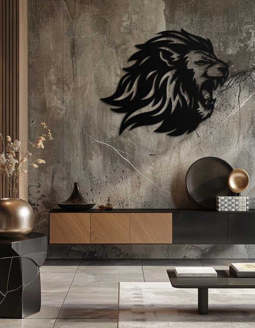 Load image into Gallery viewer, Roaring Lion Metal Wall Art - Fierce Jungle King Steel Decor - KAF095