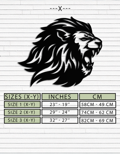 Load image into Gallery viewer, Roaring Lion Metal Wall Art - Fierce Jungle King Steel Decor - KAF095