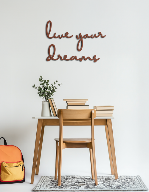 Load image into Gallery viewer, Live Your Dreams Metal Wall Art - Inspirational Script Wall Decor - KAF096