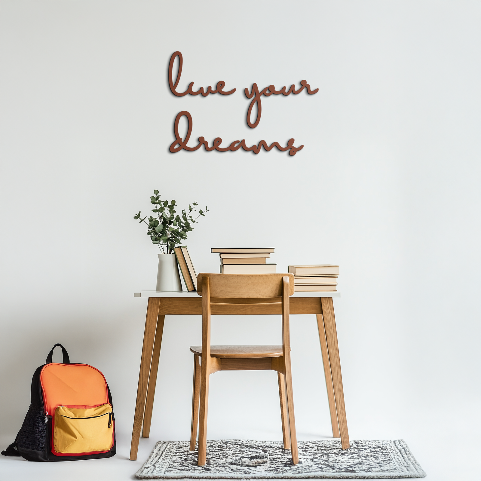 Live Your Dreams Metal Wall Art - Inspirational Script Wall Decor - KAF096