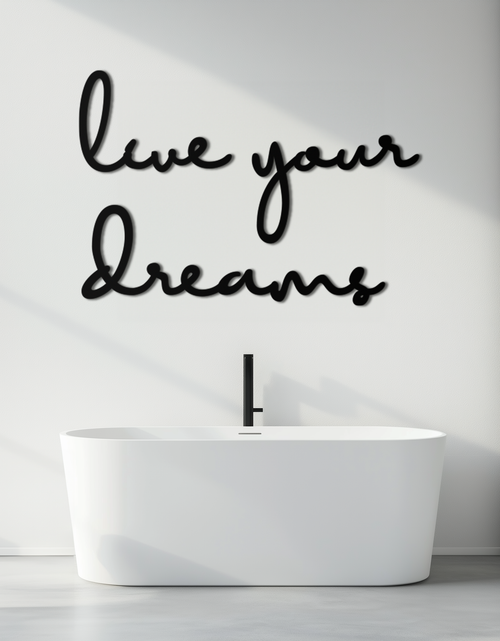 Load image into Gallery viewer, Live Your Dreams Metal Wall Art - Inspirational Script Wall Decor - KAF096