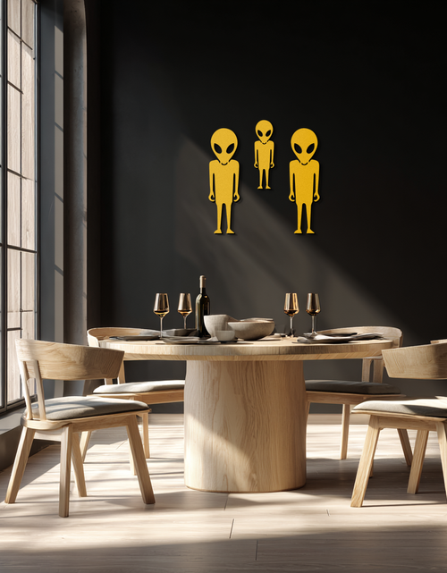 Load image into Gallery viewer, Alien Trio Metal Wall Art - Futuristic Sci-Fi Themed Wall Decor - KAF097