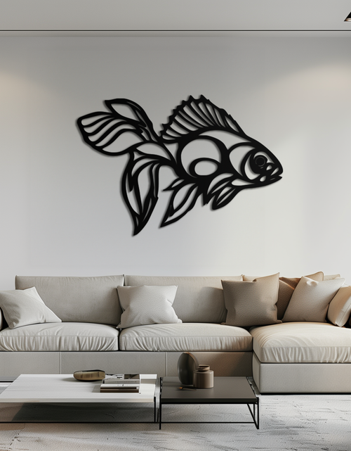 Load image into Gallery viewer, Abstract Fish Metal Wall Art - Modern Steel Wall Decor - KAF101
