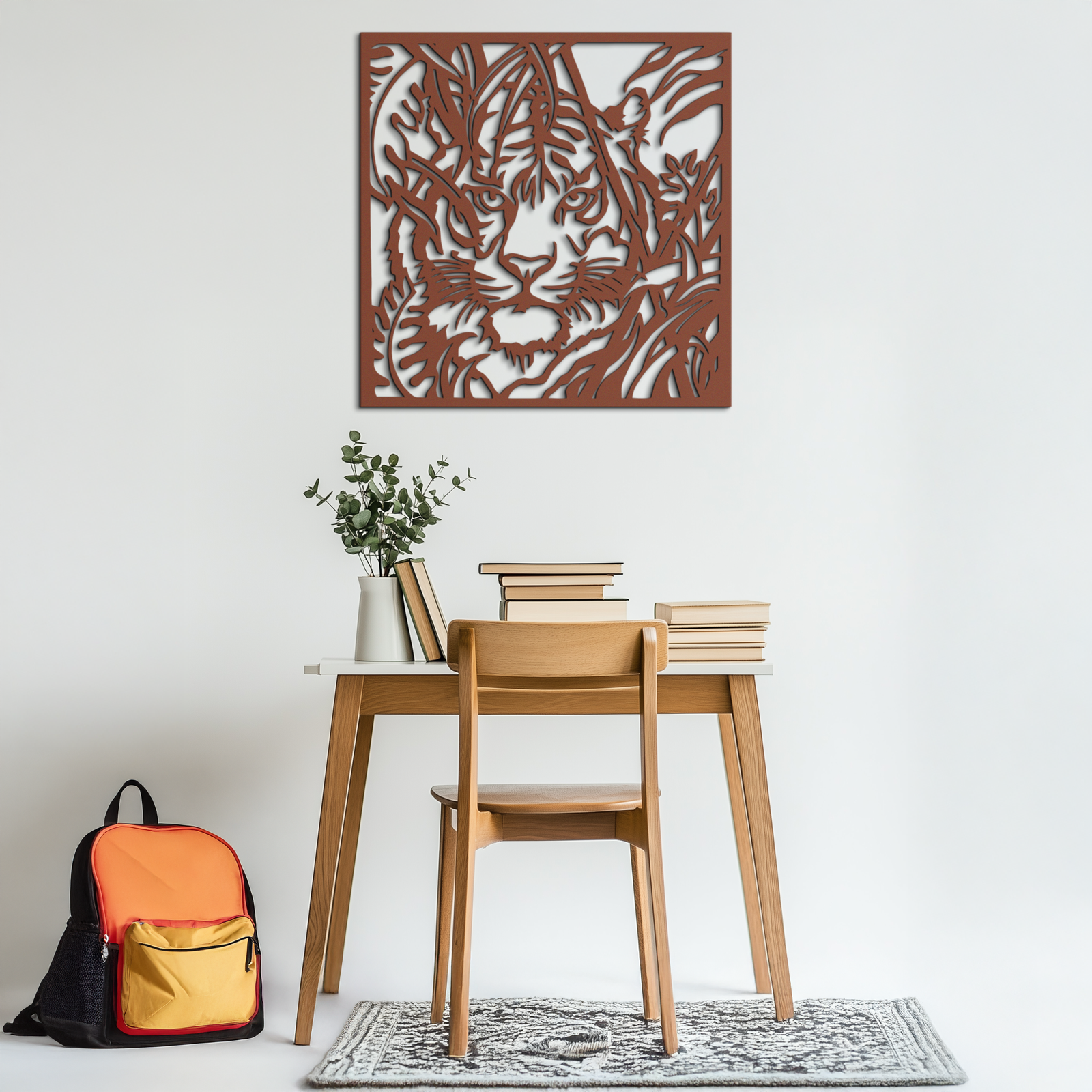 Tiger Metal Wall Art - Jungle-Inspired Modern Steel Wall Decor - KAF102