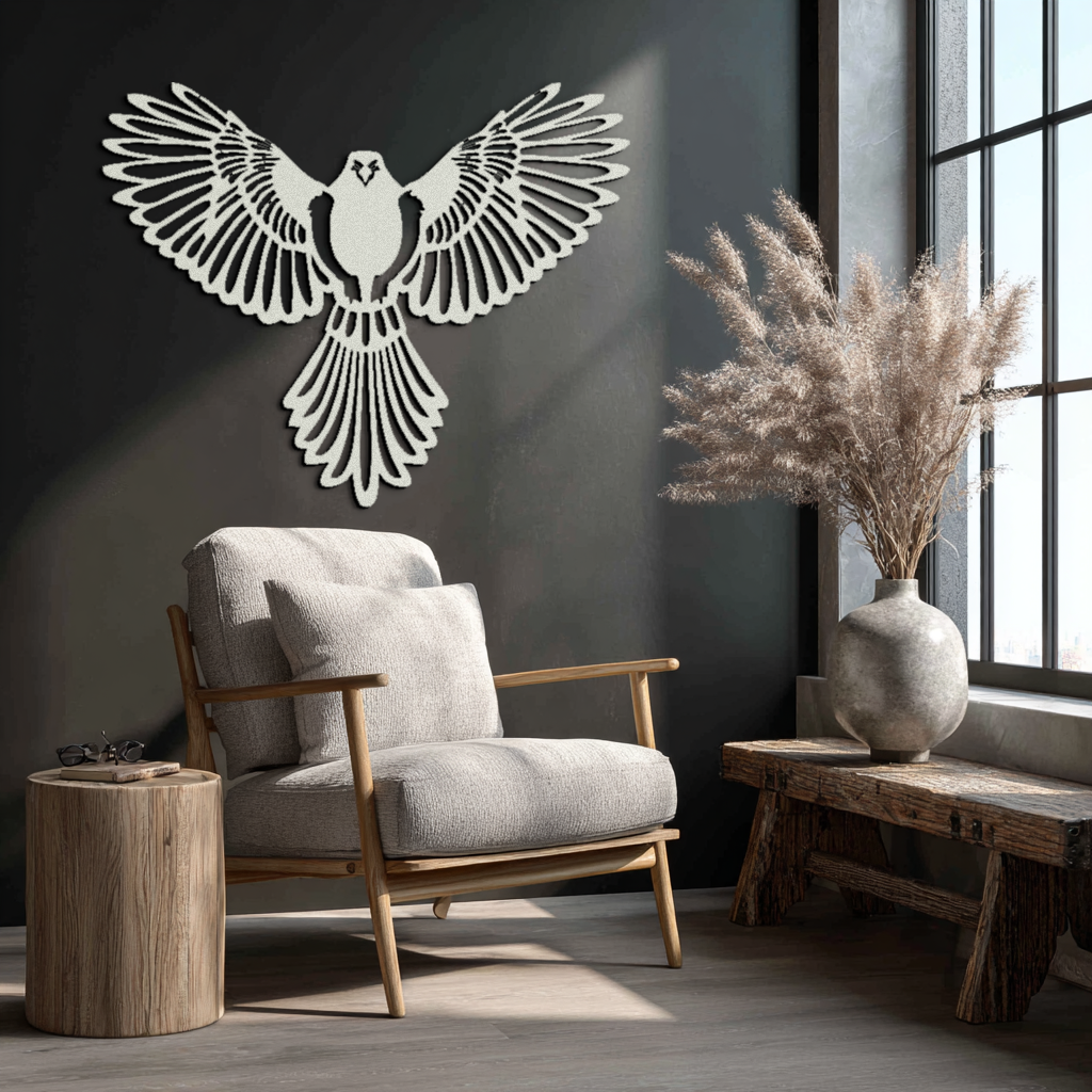 Flying Bird Metal Wall Art – Modern Minimalist Bird Silhouette Wall Decor - KAF104