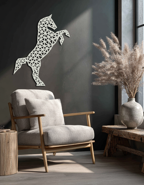 Load image into Gallery viewer, Geometric Horse Metal Wall Art - Modern Steel Horse Silhouette - KAF108