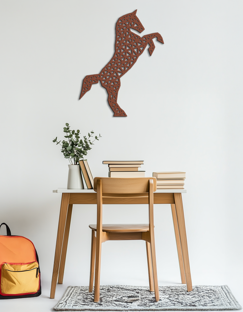 Load image into Gallery viewer, Geometric Horse Metal Wall Art - Modern Steel Horse Silhouette - KAF108