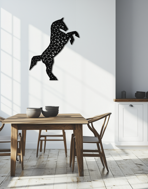 Load image into Gallery viewer, Geometric Horse Metal Wall Art - Modern Steel Horse Silhouette - KAF108