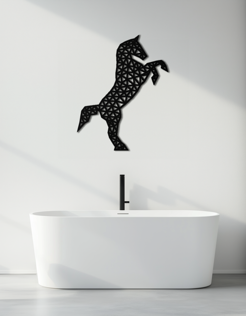 Load image into Gallery viewer, Geometric Horse Metal Wall Art - Modern Steel Horse Silhouette - KAF108