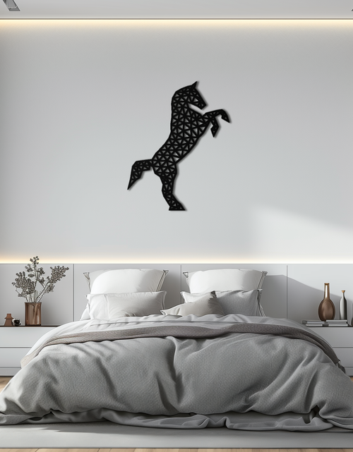 Load image into Gallery viewer, Geometric Horse Metal Wall Art - Modern Steel Horse Silhouette - KAF108