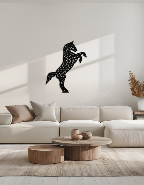 Load image into Gallery viewer, Geometric Horse Metal Wall Art - Modern Steel Horse Silhouette - KAF108