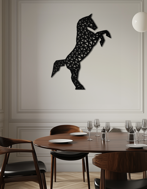 Load image into Gallery viewer, Geometric Horse Metal Wall Art - Modern Steel Horse Silhouette - KAF108