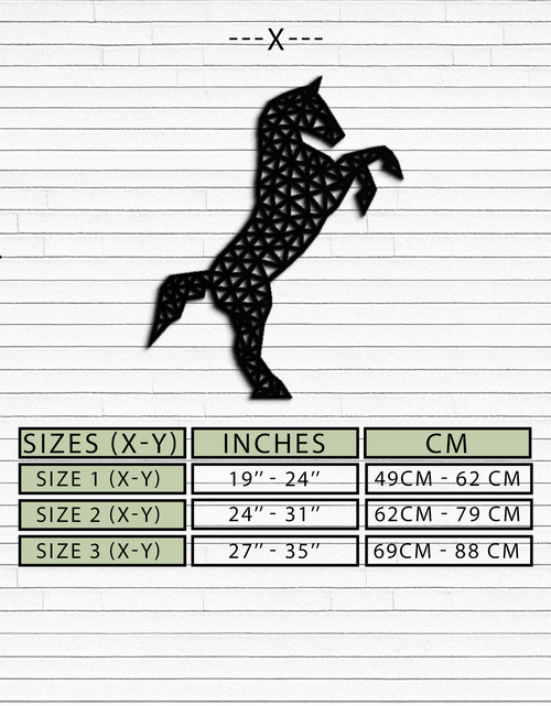 Load image into Gallery viewer, Geometric Horse Metal Wall Art - Modern Steel Horse Silhouette - KAF108