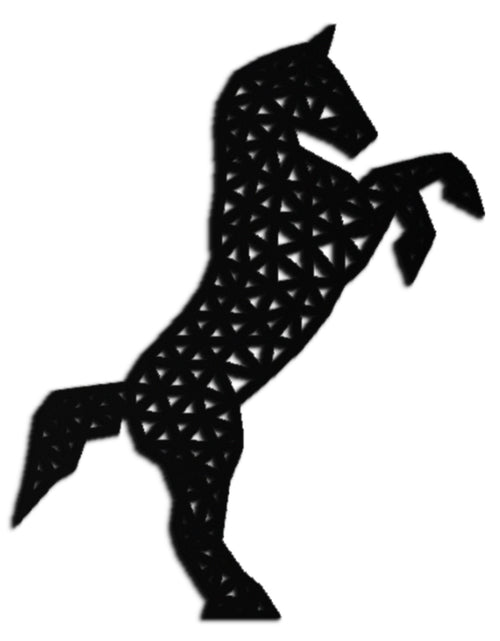 Load image into Gallery viewer, Geometric Horse Metal Wall Art - Modern Steel Horse Silhouette - KAF108
