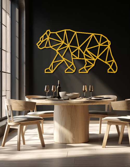 Load image into Gallery viewer, Geometric Bear Metal Wall Art - Modern Steel Animal Decor - KAF109