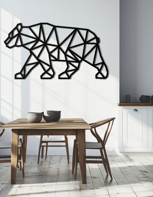 Load image into Gallery viewer, Geometric Bear Metal Wall Art - Modern Steel Animal Decor - KAF109