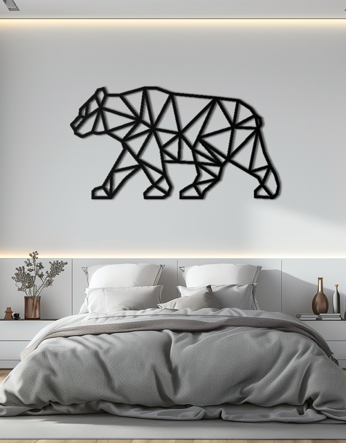 Load image into Gallery viewer, Geometric Bear Metal Wall Art - Modern Steel Animal Decor - KAF109