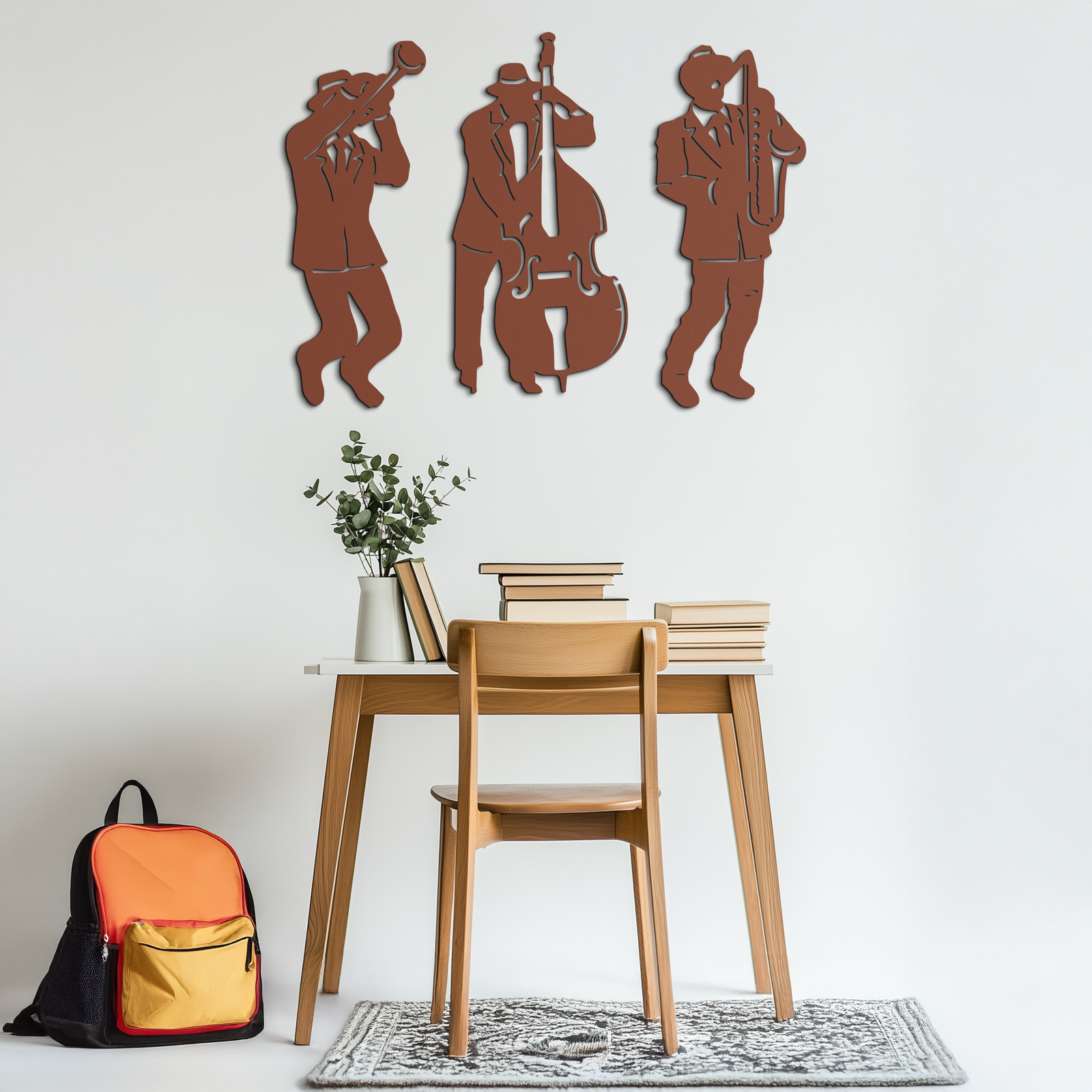 Jazz Musicians Metal Wall Art - 3-Piece Silhouette Music Decor - KAF111