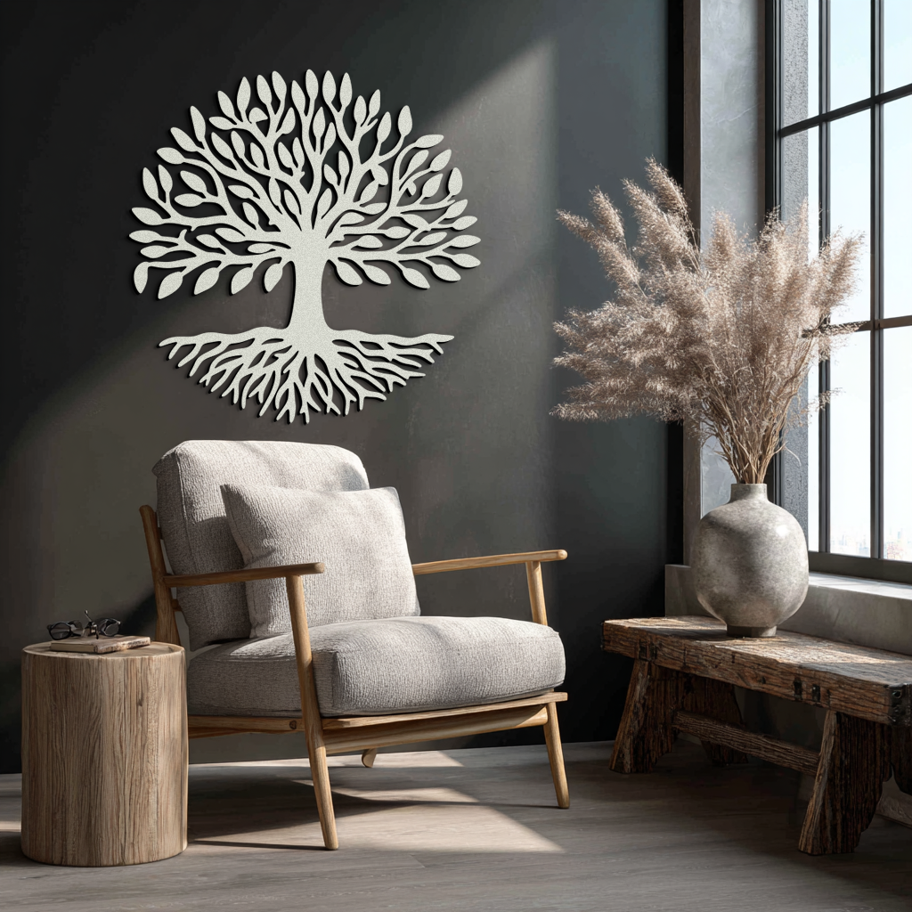 Tree of Life Metal Wall Art - Modern Steel Nature-Inspired Decor - KAF112