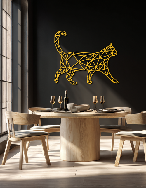 Load image into Gallery viewer, Geometric Cat Metal Wall Art - Modern Feline-Inspired Decor - KAF116
