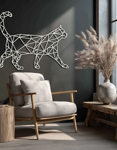 Load image into Gallery viewer, Geometric Cat Metal Wall Art - Modern Feline-Inspired Decor - KAF116