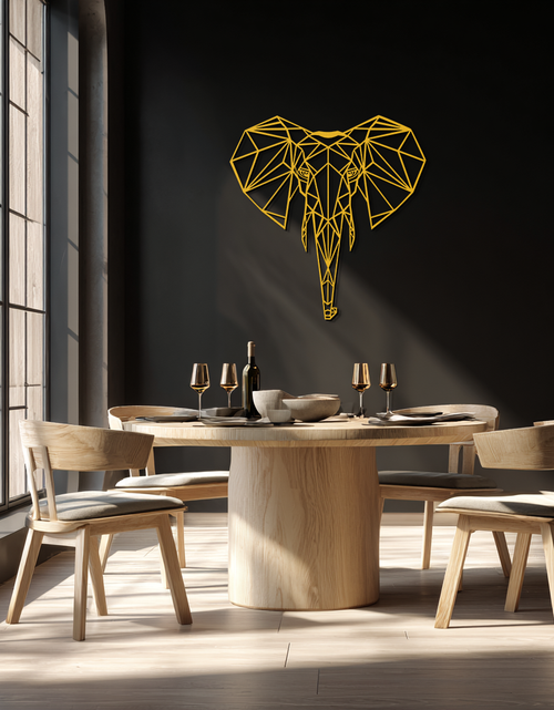 Load image into Gallery viewer, Geometric Elephant Metal Wall Art - Modern Abstract Steel Decor - KAF119