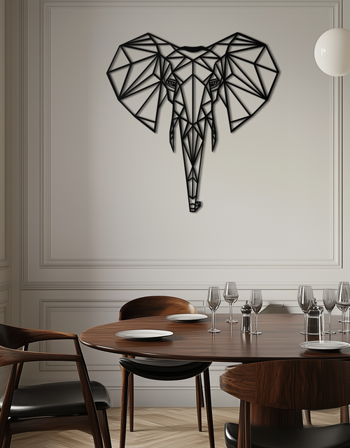 Load image into Gallery viewer, Geometric Elephant Metal Wall Art - Modern Abstract Steel Decor - KAF119