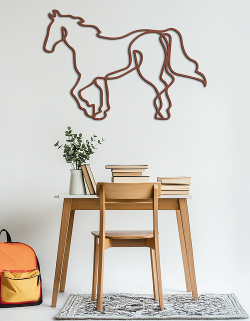 Load image into Gallery viewer, Abstract Horse Metal Wall Art - Minimalist Steel Horse Silhouette - KAF121
