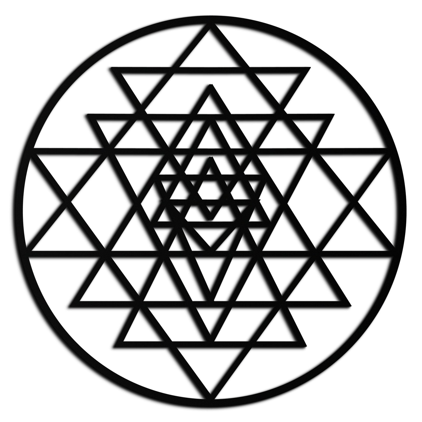 Geometric Sri Yantra Metal Wall Art - Sacred Geometry Steel Decor - KAF122