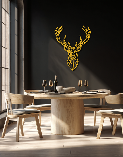 Load image into Gallery viewer, Geometric Deer Head Metal Wall Art - Modern Minimalist Steel Decor - KAF123