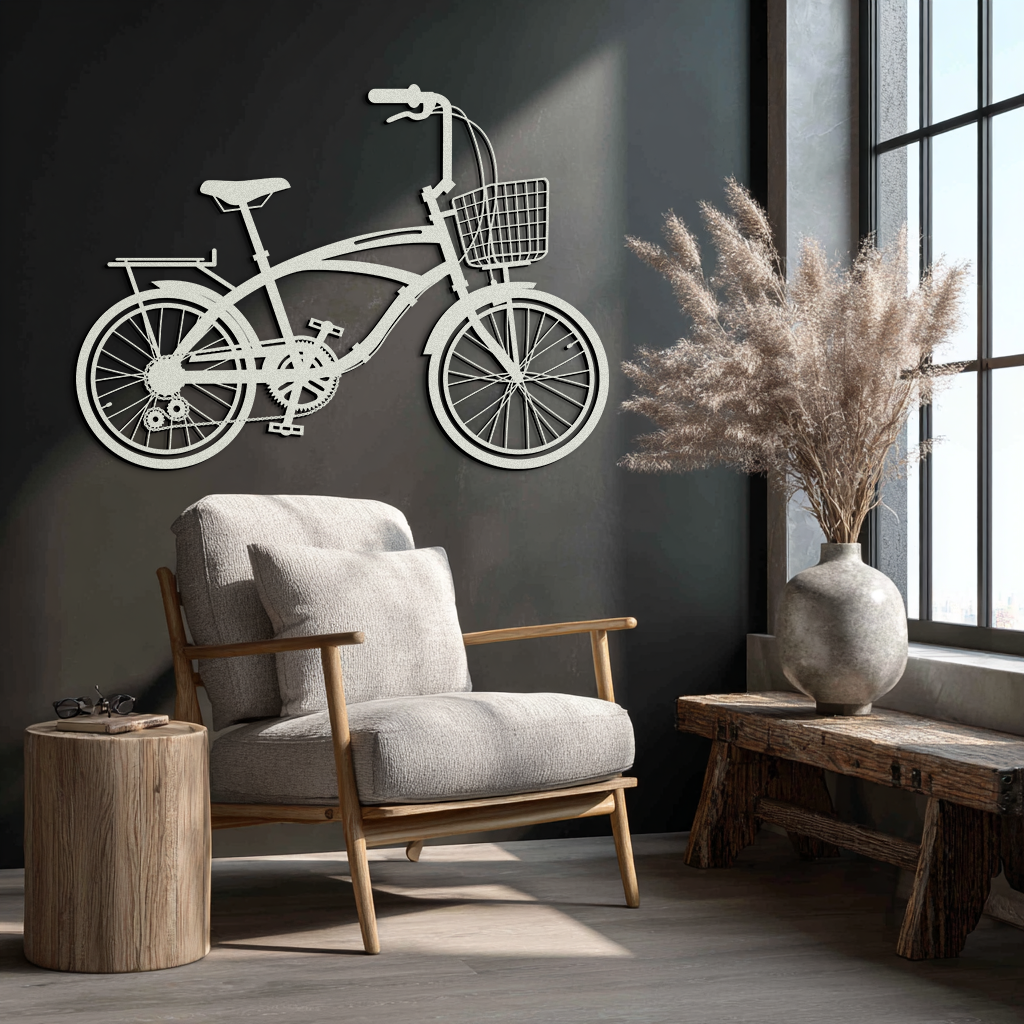 Bicycle Metal Wall Art - Modern Industrial Bike Decor - KAF124