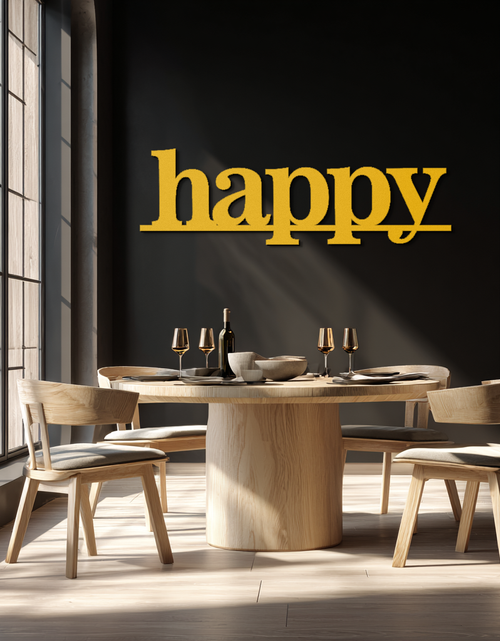 Load image into Gallery viewer, Happy Metal Wall Art - Modern Minimalist Word Sign Decor - KAF127