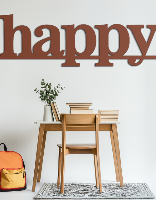 Load image into Gallery viewer, Happy Metal Wall Art - Modern Minimalist Word Sign Decor - KAF127