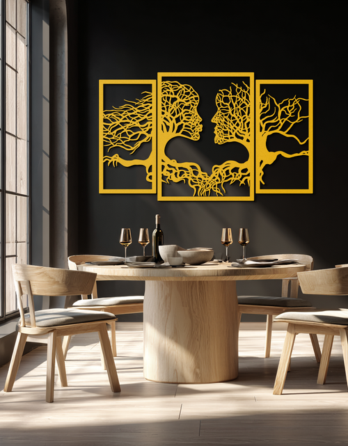 Load image into Gallery viewer, Tree of Life Lovers Metal Wall Art - 3-Piece Modern Steel Wall Decor - KAF129
