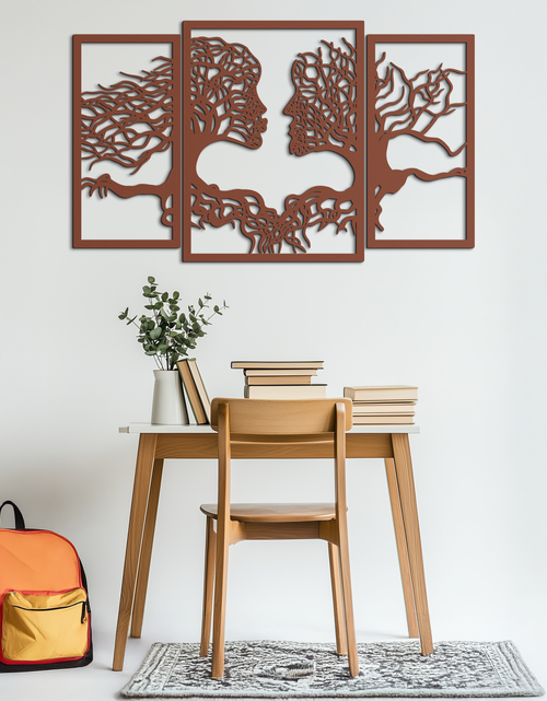 Load image into Gallery viewer, Tree of Life Lovers Metal Wall Art - 3-Piece Modern Steel Wall Decor - KAF129