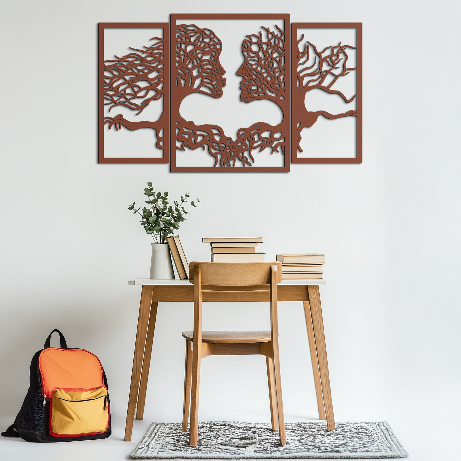 Tree of Life Lovers Metal Wall Art - 3-Piece Modern Steel Wall Decor - KAF129