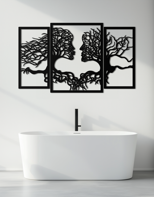 Load image into Gallery viewer, Tree of Life Lovers Metal Wall Art - 3-Piece Modern Steel Wall Decor - KAF129